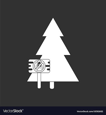 White icon on black background fir-tree with vector image