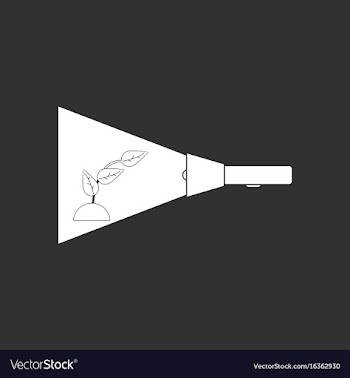 White icon on black background flashlight and vector image