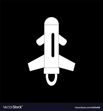 White icon on black background flying rocket vector image