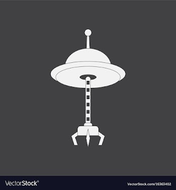 White icon on black background flying saucer and vector image