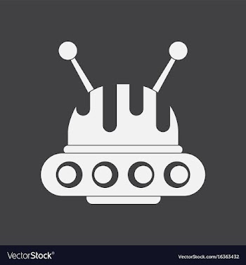 White icon on black background flying saucer and vector image