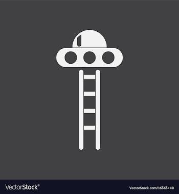 White icon on black background flying saucer and vector image