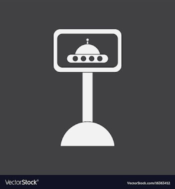 White icon on black background flying saucer on vector image