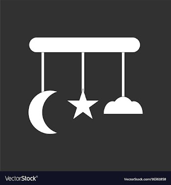 White icon on black background funny baby toys vector image