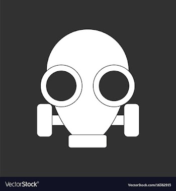 White icon on black background gas mask vector image