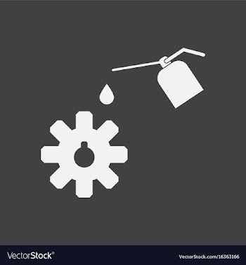 White icon on black background gear and oil vector image