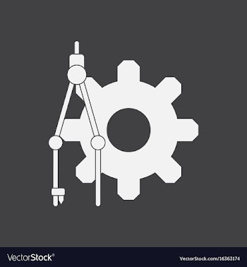White icon on black background gear and tool vector image