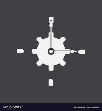 White icon on black background gear and watches vector image