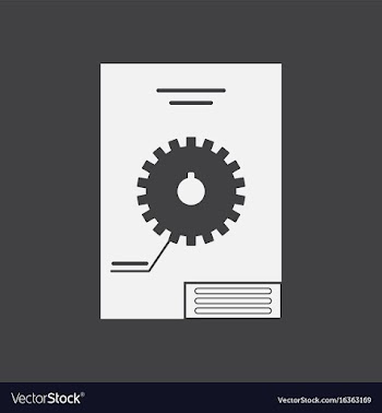 White icon on black background gear scheme vector image