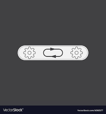 White icon on black background gears in process vector image