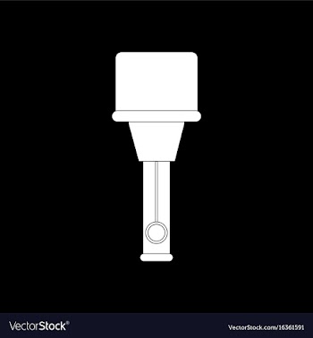 White icon on black background german hand grenade vector image