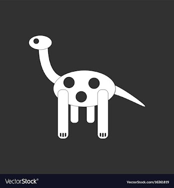 White icon on black background giraffe toy vector image