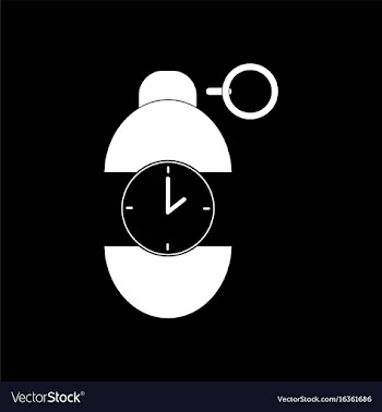 White icon on black background grenade time to vector image