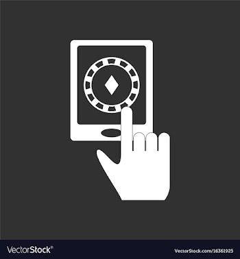 White icon on black background hand and chip vector image