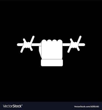 White icon on black background hand holding vector image