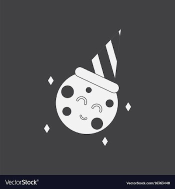 White icon on black background happy planet vector image