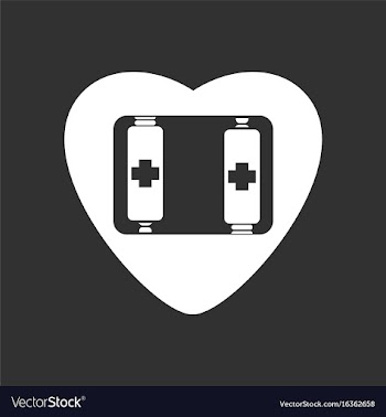 White icon on black background heart icon with vector image