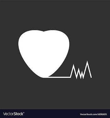 White icon on black background heart with cardio vector image