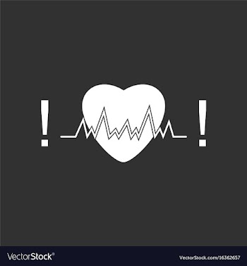 White icon on black background heart with cardio vector image