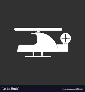 White icon on black background helicopter toy vector image