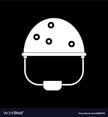 White icon on black background helmet with bullet vector image