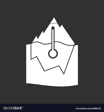 White icon on black background iceberg and vector image
