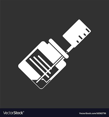 White icon on black background injection and vector image