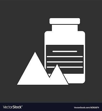 White icon on black background jar and pyramids vector image