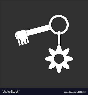 White icon on black background key and key fob vector image