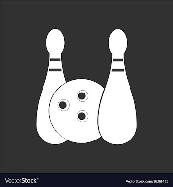 White icon on black background kids bowling vector image