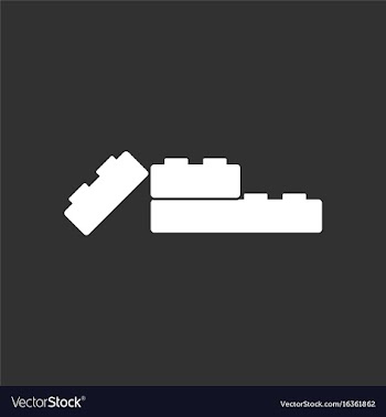 White icon on black background kids constructor vector image