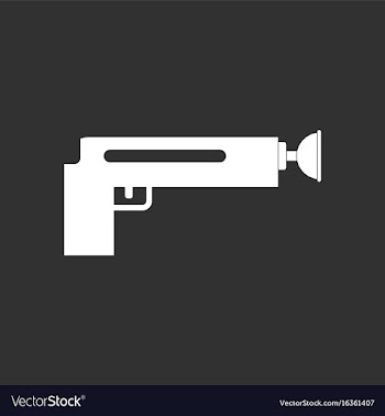 White icon on black background kids gun vector image