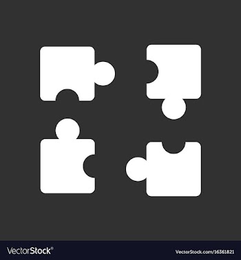 White icon on black background kids puzzle vector image