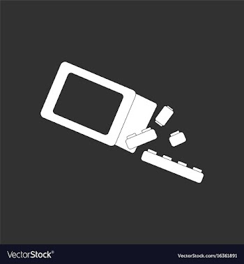 White icon on black background kids toy vector image