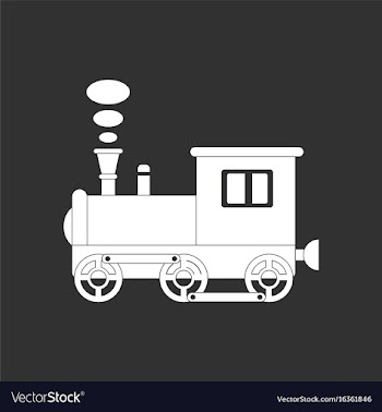 White icon on black background kids train vector image