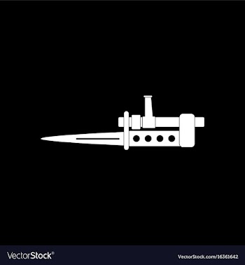 White icon on black background knife bayonet on vector image