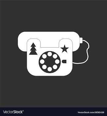 White icon on black background landline phone vector image