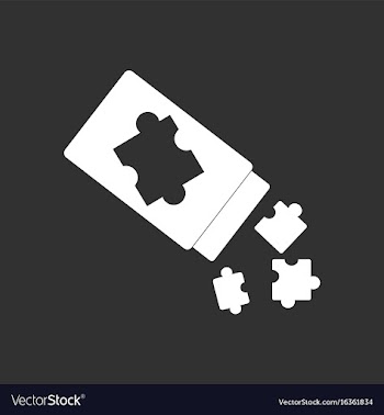 White icon on black background last piece puzzle vector image