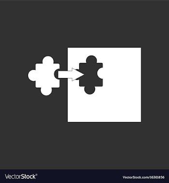 White icon on black background last piece puzzle vector image