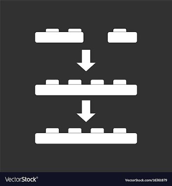 White icon on black background lego constructor vector image
