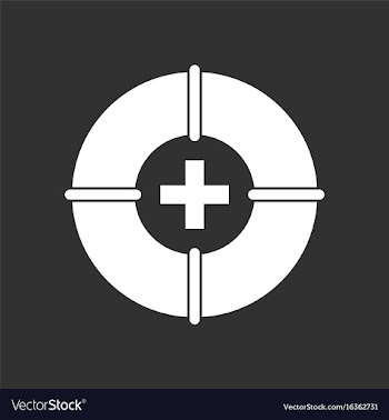 White icon on black background lifebuoy with a vector image