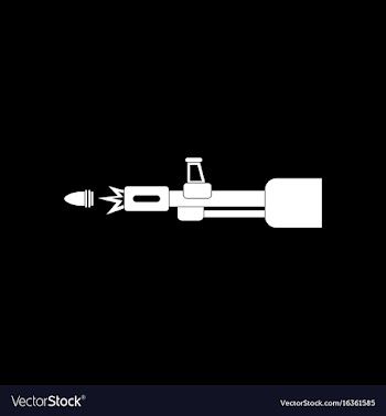 White icon on black background machine gun bullet vector image