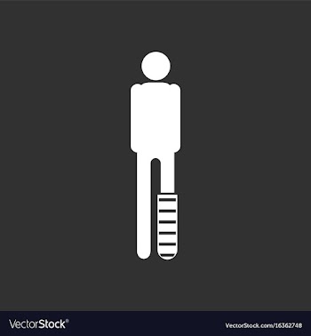 White icon on black background man with broken leg vector image