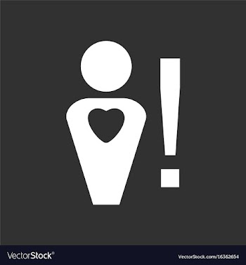 White icon on black background man with heart sign vector image