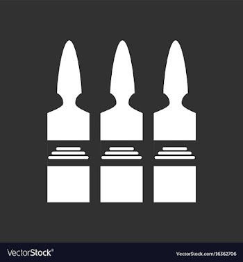 White icon on black background medical ampoule vector image