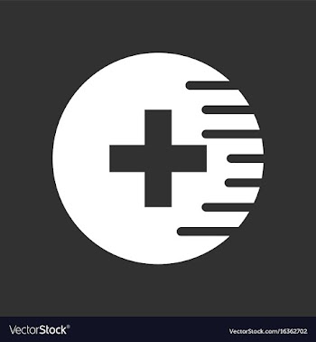 White icon on black background medical cross vector image