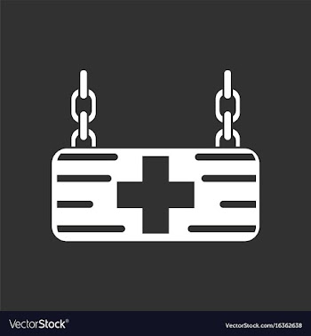 White icon on black background medical sign vector image