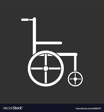 White icon on black background medical wheelchair vector image