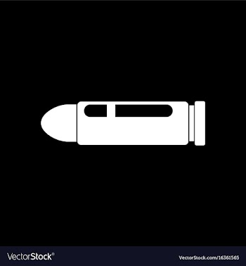 White icon on black background military bullet vector image