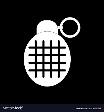 White icon on black background military frag vector image